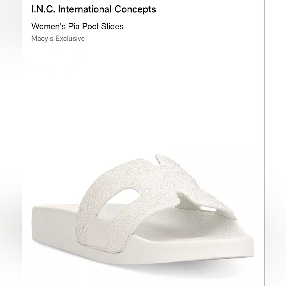I.N.C. Women's Pia Pool Slides Size 10M NIB White